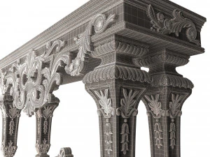 classic console table 01 3D Model