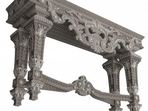 classic console table 01 3D Model