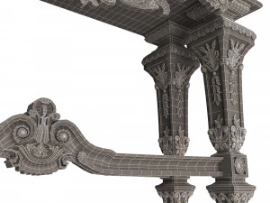 classic console table 01 3D Model