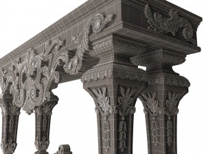 classic console table 01 3D Model