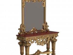 classic console table with mirror 01 Model 3D