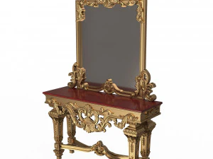 classic console table with mirror 01 3D Model