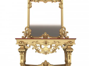 classic console table with mirror 01 3D Model