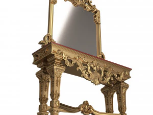 classic console table with mirror 01 3D Model