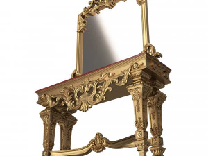 classic console table with mirror 01 3D Model