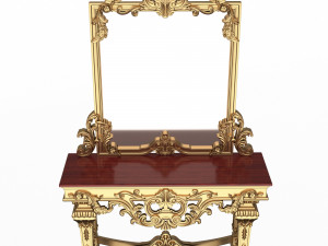 classic console table with mirror 01 Modèle 3D