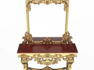 classic console table with mirror 01 3D Model