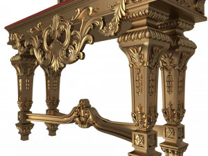 classic console table with mirror 01 3D Model