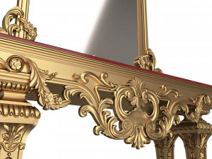 classic console table with mirror 01 3D Model