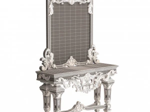 classic console table with mirror 01 3D Model