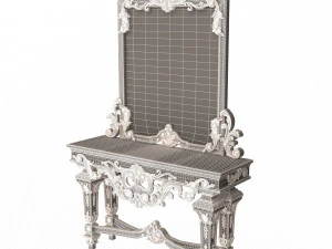 classic console table with mirror 01 3D Model