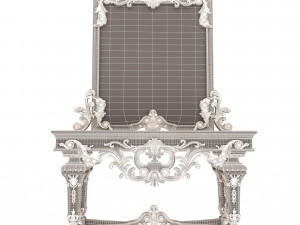 classic console table with mirror 01 Modèle 3D