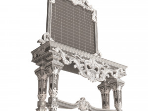 classic console table with mirror 01 Modèle 3D