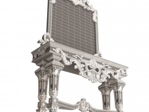 classic console table with mirror 01 3D Model