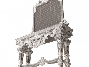 classic console table with mirror 01 Modèle 3D