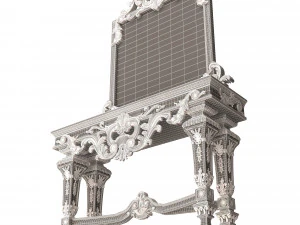 classic console table with mirror 01 3D Model