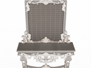 classic console table with mirror 01 Modèle 3D