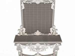 classic console table with mirror 01 3D Model