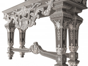 classic console table with mirror 01 Modèle 3D