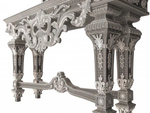 classic console table with mirror 01 3D Model