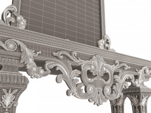 classic console table with mirror 01 Modèle 3D