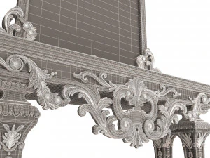 classic console table with mirror 01 3D Model