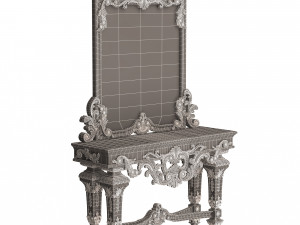 classic console table with mirror 01 Modèle 3D