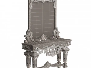 classic console table with mirror 01 3D Model