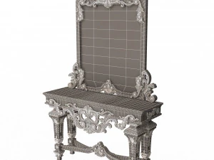 classic console table with mirror 01 3D Model