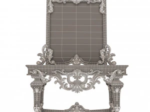 classic console table with mirror 01 3D Model