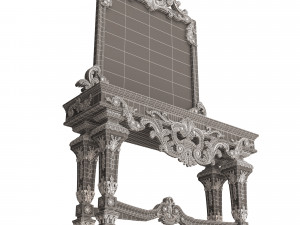 classic console table with mirror 01 Modèle 3D