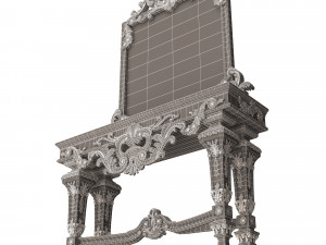 classic console table with mirror 01 Modèle 3D