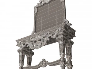 classic console table with mirror 01 3D Model