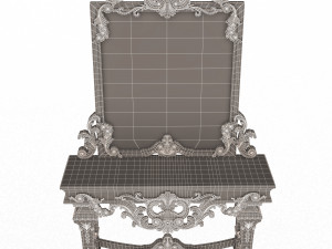 classic console table with mirror 01 Modèle 3D