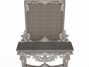 classic console table with mirror 01 3D Model