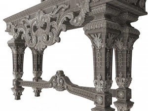 classic console table with mirror 01 3D Model
