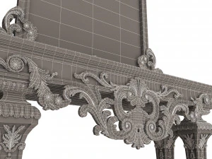 classic console table with mirror 01 3D Model