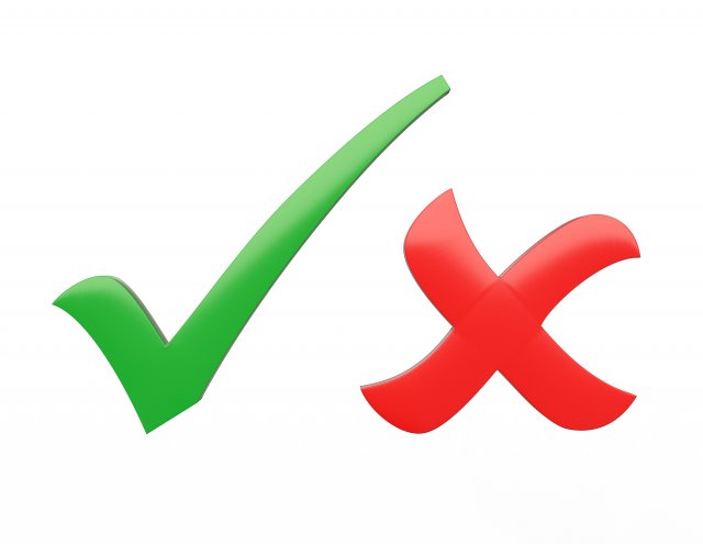 check mark and cross mark 3D Model .c4d .max .obj .3ds .fbx .stl .blend 