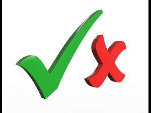 check mark and cross mark 3D Model