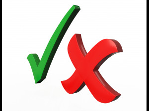 check mark and cross mark 3D Model