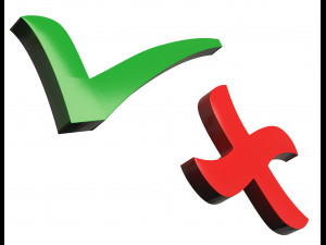 check mark and cross mark 3D Model