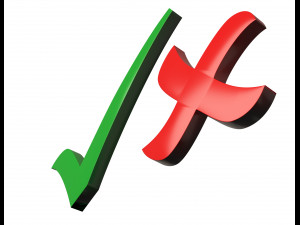 check mark and cross mark 3D Model