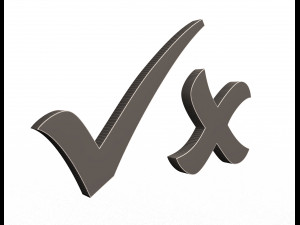 check mark and cross mark 3D Model