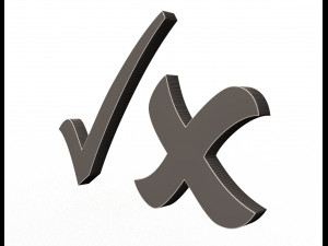 check mark and cross mark 3D Model