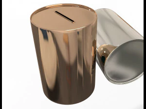 euro money box tin 3D Model