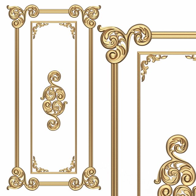 carved decoration panel 02 Model 3D .c4d .max .obj .3ds .fbx .stl .blend 