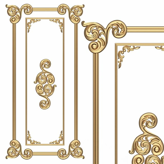 carved decoration panel 02 3D Model .c4d .max .obj .3ds .fbx .stl .blend 