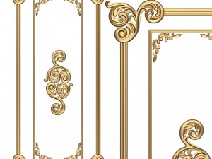 резное декоративное панно 02 3D Модель