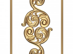 carved decoration panel 02 Model 3D