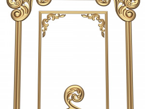 carved decoration panel 02 Model 3D